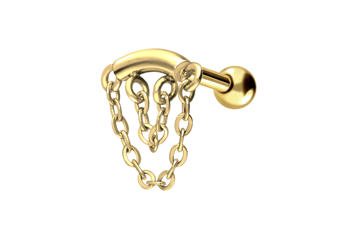 Chirurgenstahl Ohrpiercing BOGEN + 2 KETTEN
